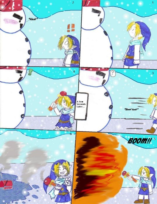 Link Vs A Snowman