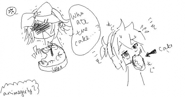 Vocaloid Random Moments- Rin, Len, and cake