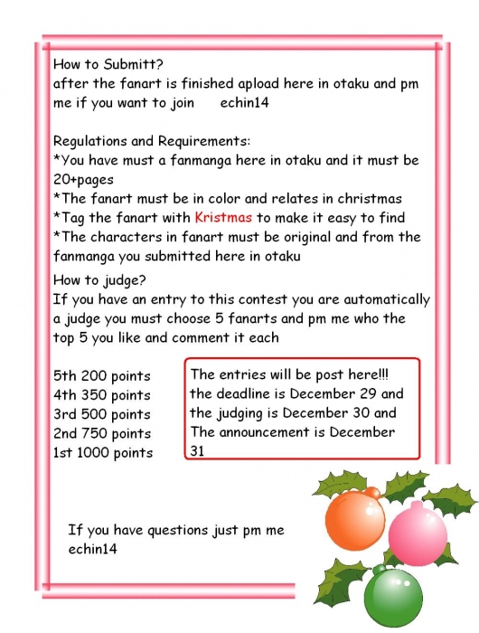 Fanmanga Christmas Fanart Contest