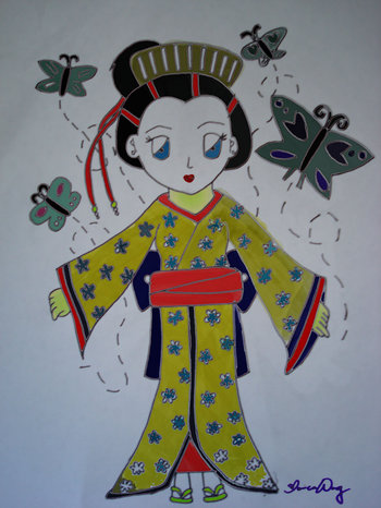 Girl In Kimono